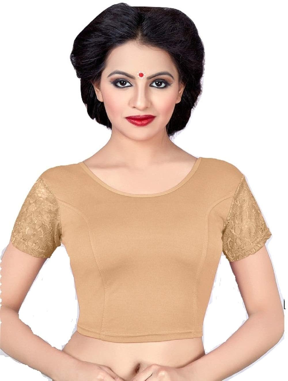 pdezaart present raw silk free size readymade net saree blouse for women's