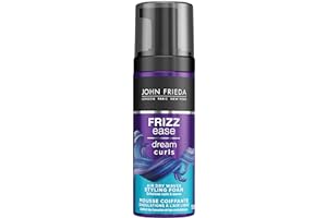 John Frieda Frizz Ease Dream Curls Air Dry Waves Styling Foam for Defined Bouncy Curls | Curl Enhancing Technology | Rosehip 