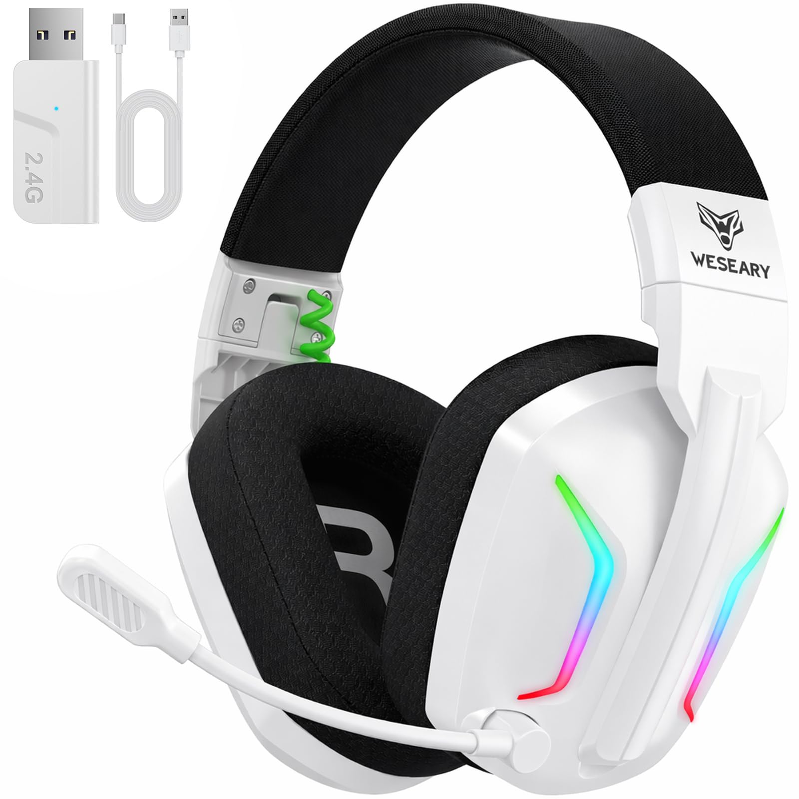 WESEARY Gaming Headset Wireless mit Mikrofon für PS5 PS4 PC Switch Handy