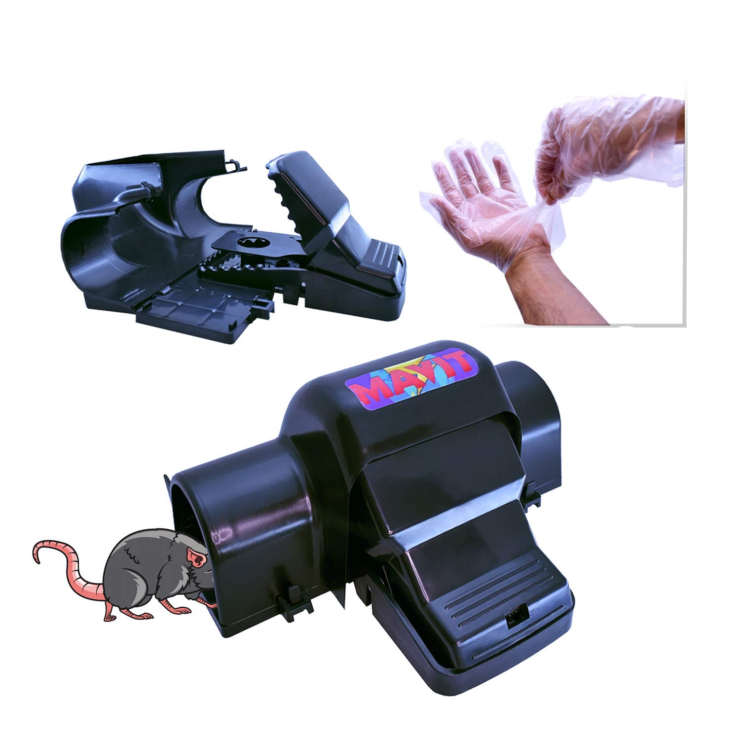 2 Reusable Rat Traps – Heavy Duty Snap Rat Trap for Indoor & Outdoor Use – Strong, Easy Set, Reusable Rodent Trap