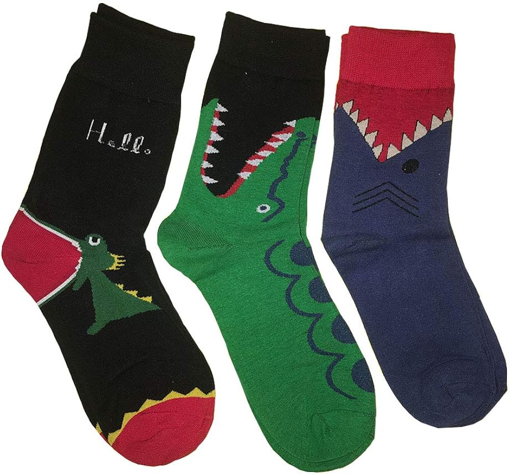 3 Pairs Novelty Poker Chips Crew Socks, Plaid Socks, Middle Finger Offensive Socks, Painting Art Casual Socks