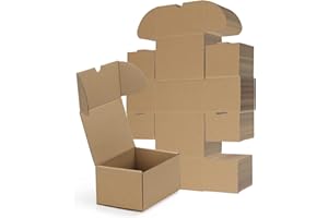 RLAVBL 6x4x3 Small Shipping Boxes Set of 40, Brown Corrugated Cardboard Mailer Box for Packing, Mailing, Business