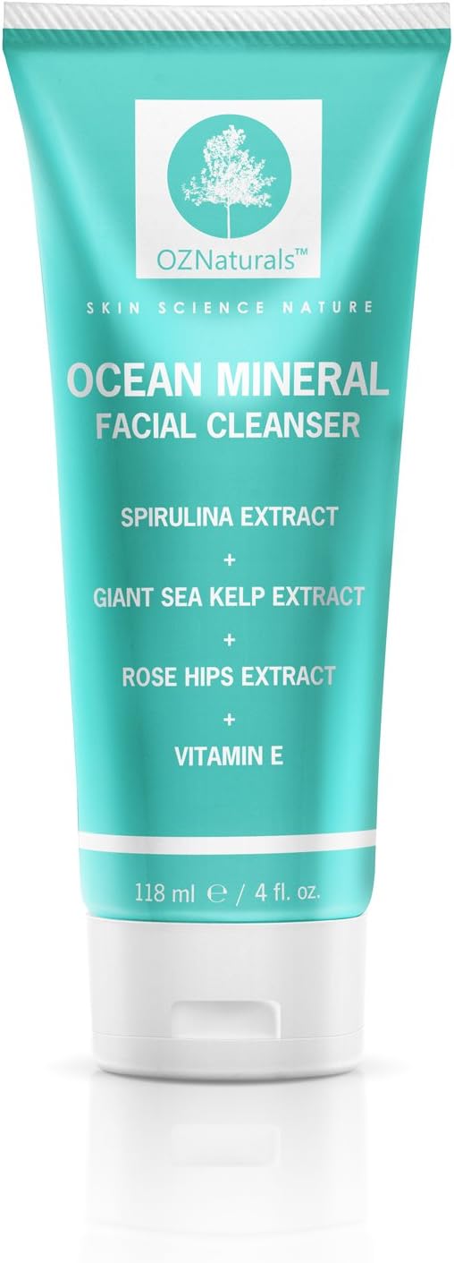 OZNaturals Facial Cleanser - This Natural Face Wash Is A Superior Cleanser That Deep Cleans & Unclogs Pores With Ocean Minerals, Vitamin E and Rose Hip Oil For That Healthy, Youthful Glow!