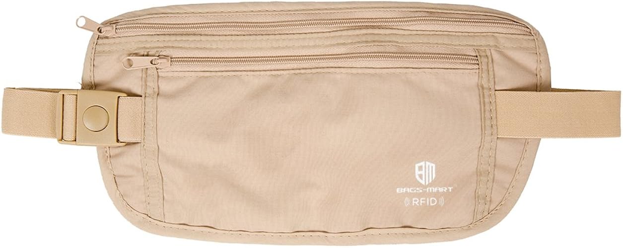 Amazon バッグスマート Bagsmart ウエストバッグ 貴重品入れ シークレット ウエストポーチ 旅行用品 トラベルポーチ セキュリティケース 海外旅行便利グッズ 防犯グッズ 盗難対策 薄い Bagsmart ウエストバッグ