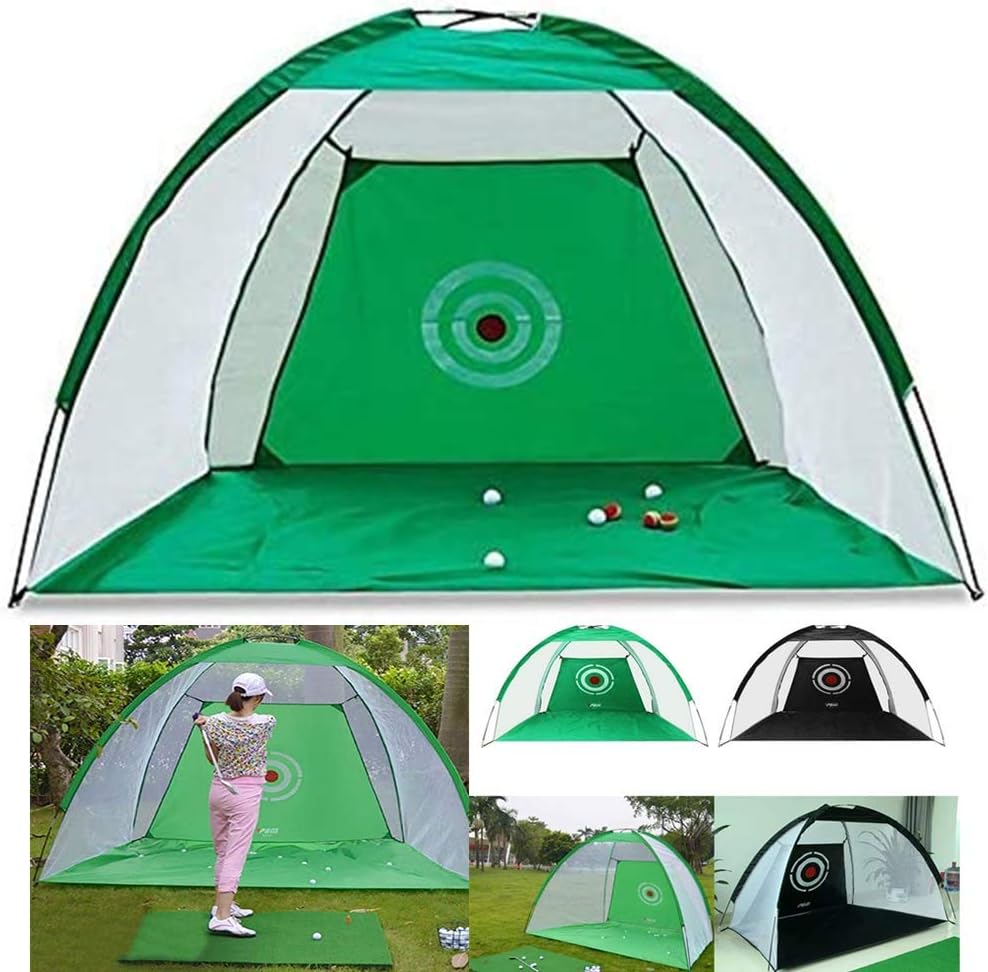PXD913 Golf Practice Net,Outdoor Indoor Golf Practice Cage Driving Hitting Net Training Accessories with Target Pattern,Training Aids Golf Equipment.