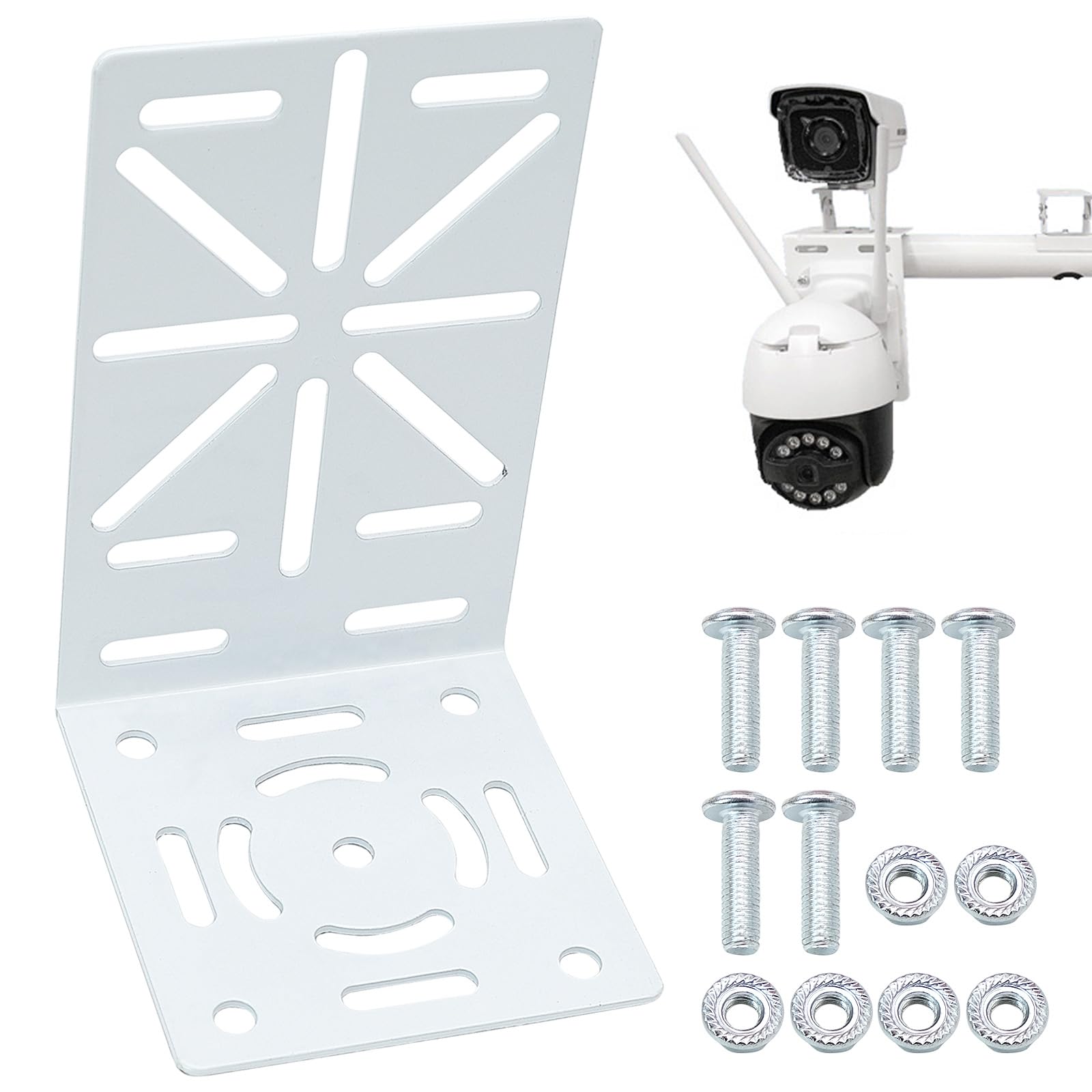 L-Shape Wall Mount Bracket Universal for CCTV Camera Security Camera, Metal Joint Mount CCTV Camera Universal Holes Installation Bracket