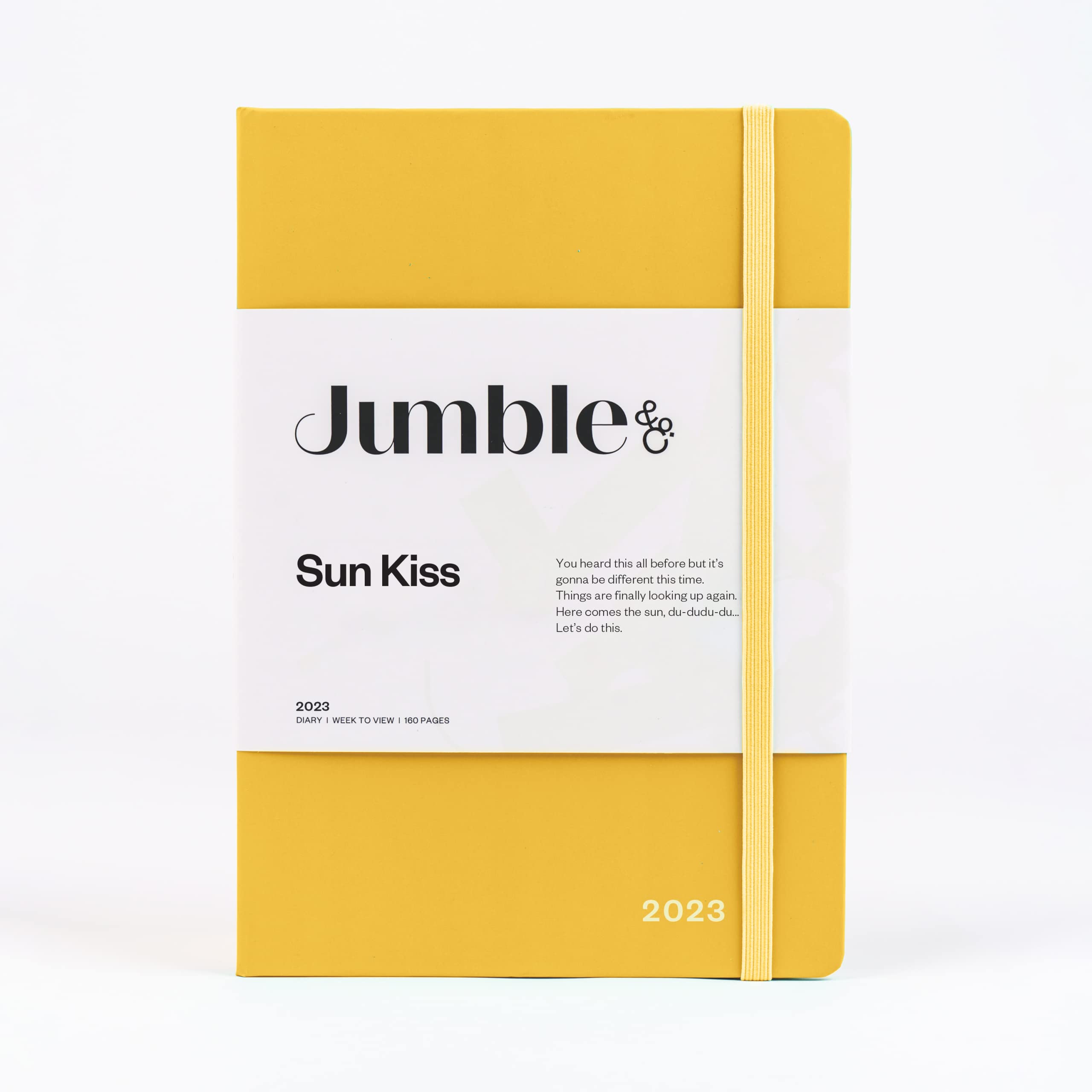 Jumble and Co & Co Convo A5 Week to View Wiro Bound 2023 Diary Sun Kiss Yellow - Weekly Journal with dotted pages, JCVBCC-545/23