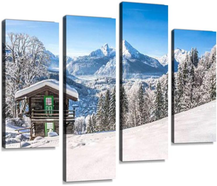 Amazon Com Winter Wonderland Scenery With Mountain Chalet In The
