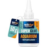 WoldoClean Aquarium Super Glue Gel 50g Fish Safe - Reef Coral Rock Plants | Cyanoacrylate Adhesive for Aquascaping, Java Moss, Anubias, Driftwood, Frags, Terrarium and Reptile Tanks, Bonds Underwater