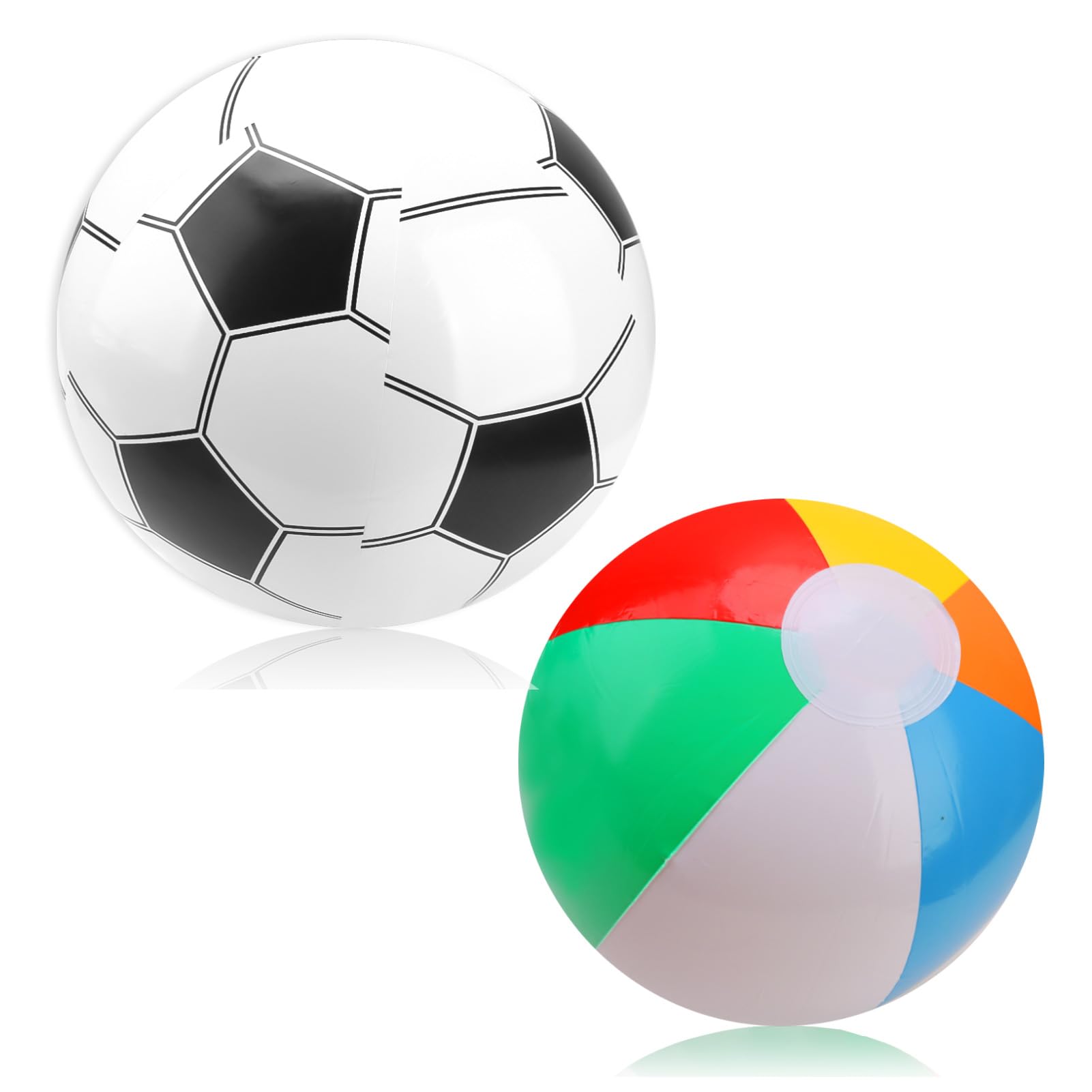 Enjiror 2pcs Beach Balls Inflatable Rainbow Beach Ball Small Blow Up Beach Balls Water Game for Adult Summer Outdoor Indoor Activity Swimming Pool Sports Birthday Party Supplies