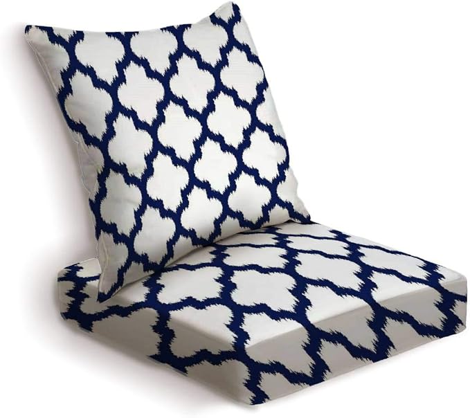 Amazon.com: ONENPENRI 2-Piece Outdoor Deep Seat Cushion Set Navy Blue