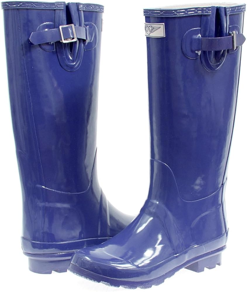 womens navy blue rain boots