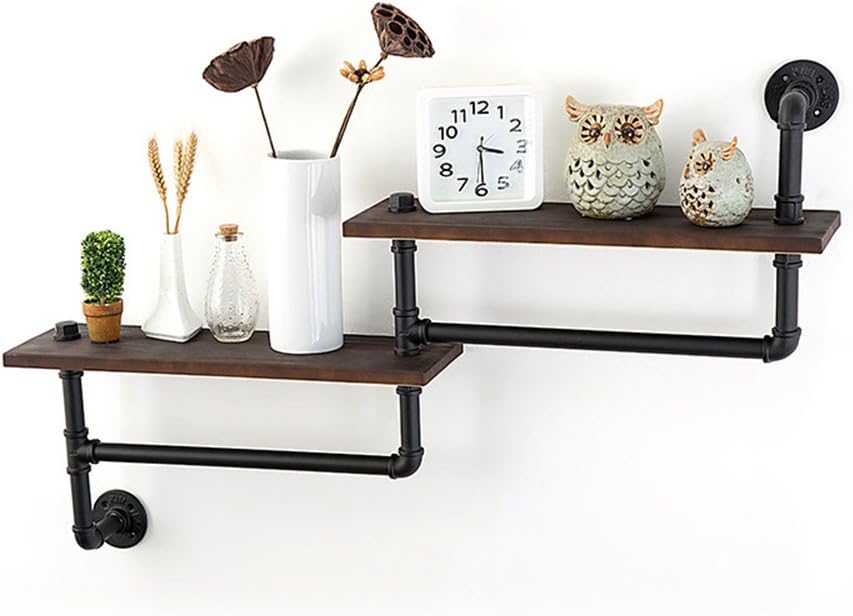 SEXSY- Solid Wood Wall Hanging \ Retro Laminate \ Iron Partition \ Rack \ Shelf \ Bathroom Towel Rack (Size : B)