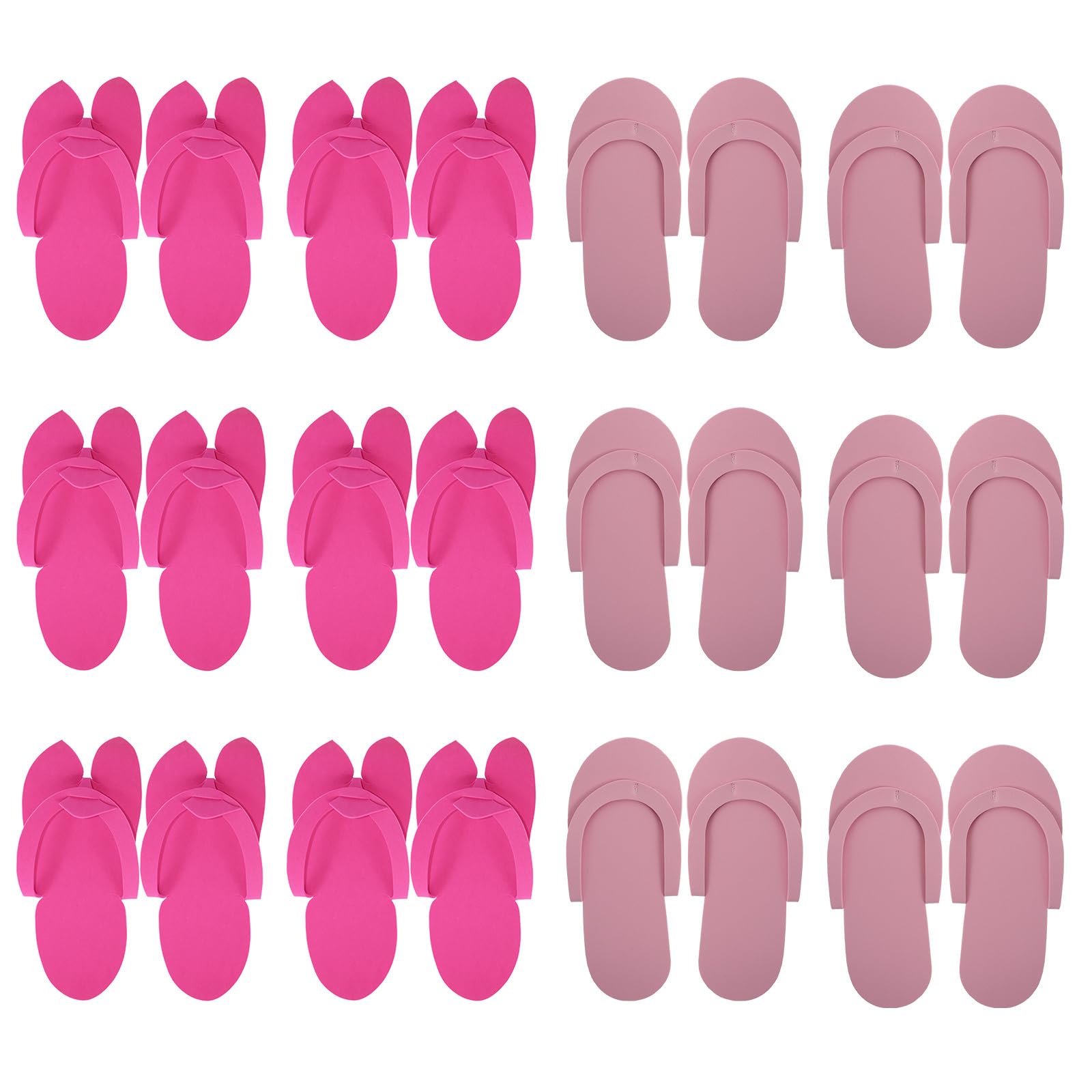 12 Pairs Disposable Slippers Slides Shoes for Women Shower Sand Pedicure Slipper Non Skid Slippers for Women Ladies Disposable Flip-flops Miss Eva Fold Sandals