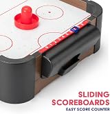 Power Play Air Hockey Table Game 20in Wooden Portable Brown view 4