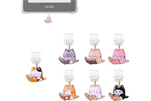 Agromusk Kindle Dust Plug Charm,7 Pack Cute Bookish Cat Bear Star Glow in the Dark Charms Compatible with Kindle Paperwhite 2021 Released,Type C/USB C Dust Plug Port Cover Accessories for IPhone Gift
