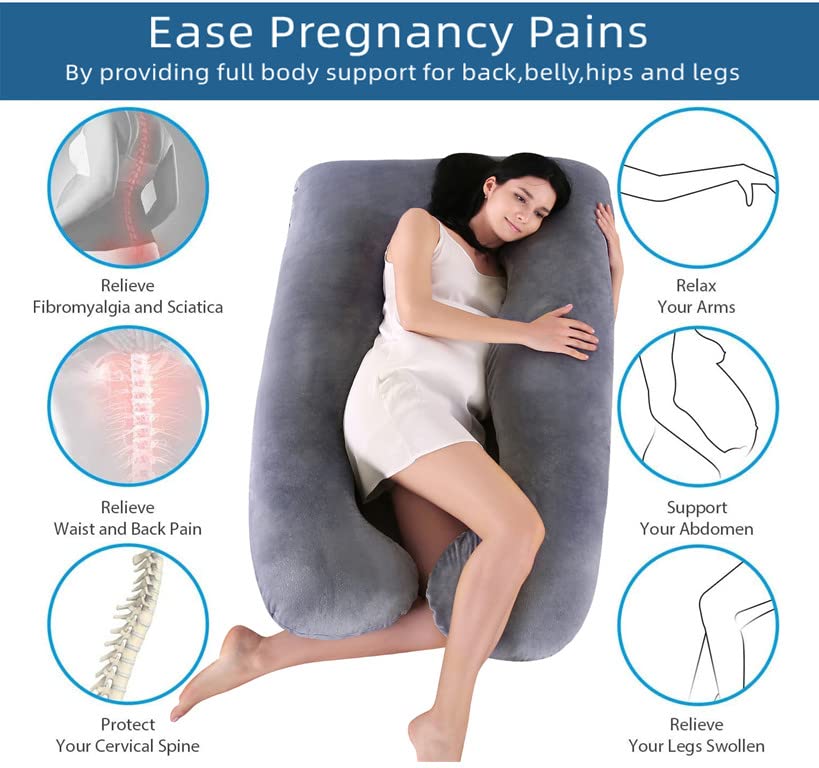U Shaped Pregnancy Pillows for Sleeping, 57 Inch Maternity Pillow for