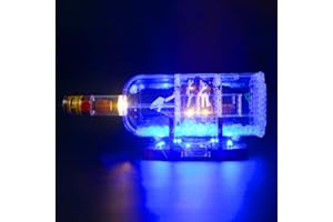 BRIKSMAX Ship in a Bottle Led Lighting Kit- Compatible with Lego 21313 92177 Building Blocks Model- Not Include The Lego Set
