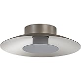 Golden Lighting Luma LED Flush Mount - 12" in Sand Nickel with Graphite Shade
