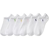 POLO RALPH LAUREN Girls' Athletic Performance Low Cut Soft Lightweight Comfort Socks (6-Pack)