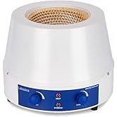 Labasics Heating Mantle, Heating and Stirring Electromantles Electrothermal Lab Heating Mantle with Magnetic Stirrer 0-1600 RPM Temperature Control 110V/380℃ 250W, 2000 ml