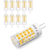 LFLAMPON G4 Bi-Pin Base Light Bulbs Dimmable 5W 120V Warm White 10-Pack | 40W Halogen Equivalent, for Under-Cabinet, Ceiling and Table Puck Lights