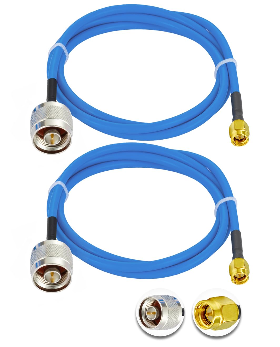 Vecys 2PCS SMA Male to N Type Male RF Coaxial Cable N Type RF Coax Pigtail Cable 3.3ft/1m RG402 50 Ohm Low Loss Extension Cable