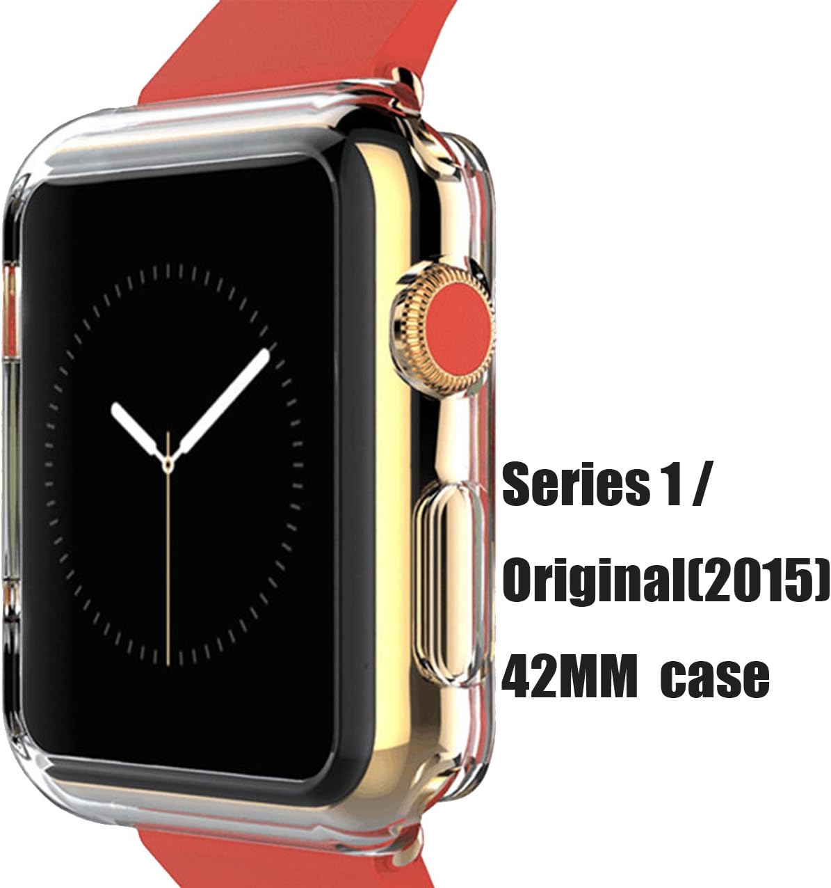 iWatch Case 42mm Series 1,HD Clear Case,CaseHQ Rugged Protective Slim Shock Resistant Soft TPU Case Cover for Apple iWatch Series 1/Original (2015)