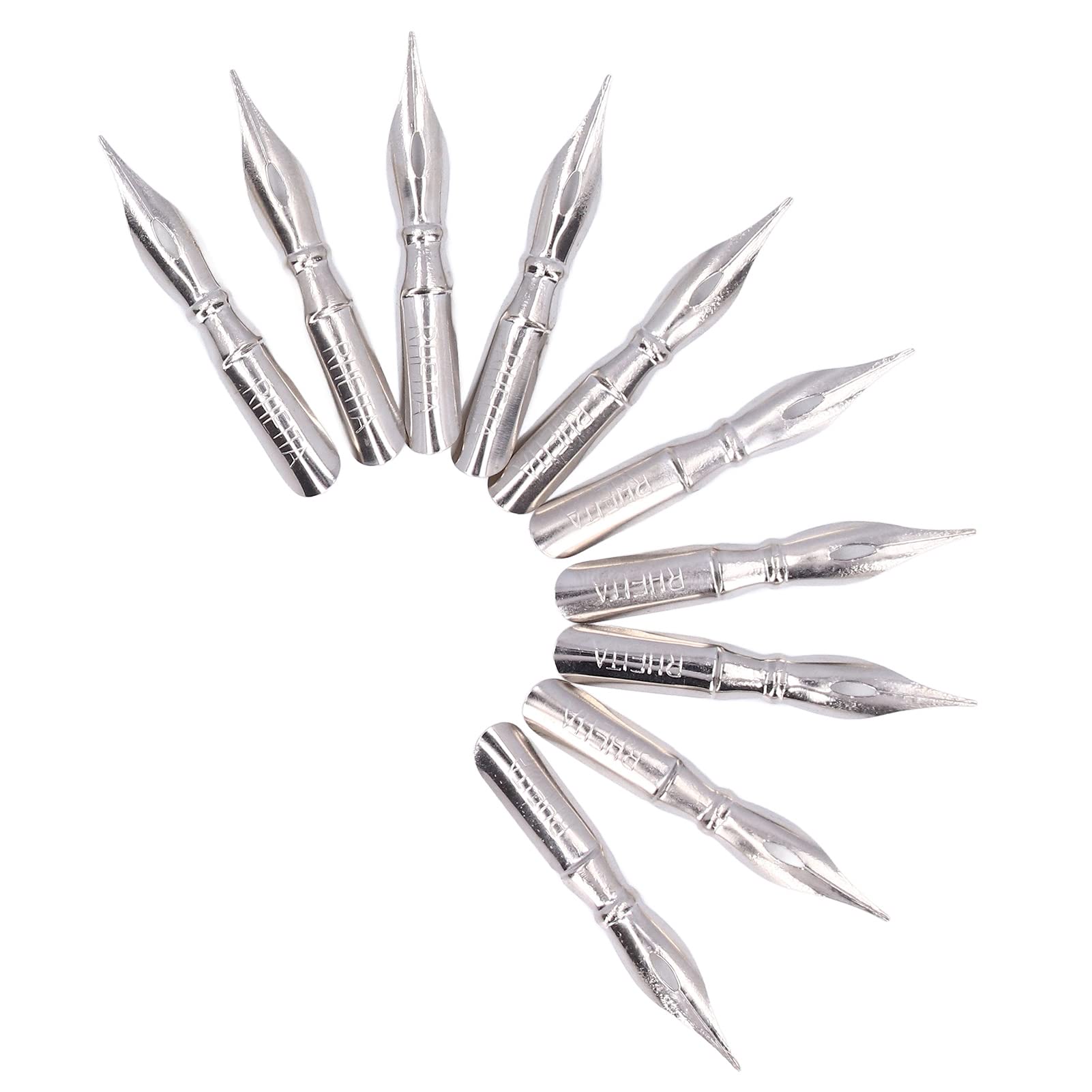 Pssopp 10PCS Calligraphy Nibs for Dip Pen, Stainless Steel Dip Pen Replacement Nibs for Beginners, Artists-pens, Lightweight, Ambidextrous