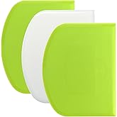 3-Piece Dough Scraper Set, 4.7x3.7 Inch Flexible Plastic Bowl and Bench Scrapers with Sharp Edges &amp; Anti-Slip Grip for Baking, Pastry &amp; Bread Making