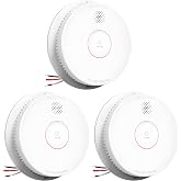 SITERWELL Smoke Detector Photoelectric Smoke Alarm 9V Battery | Hardwired Smoke Detectors Interconnected,Fire Alarms with Test/Silence Button,UL217 Listed Fire Detector,GS562A, 3 Packs