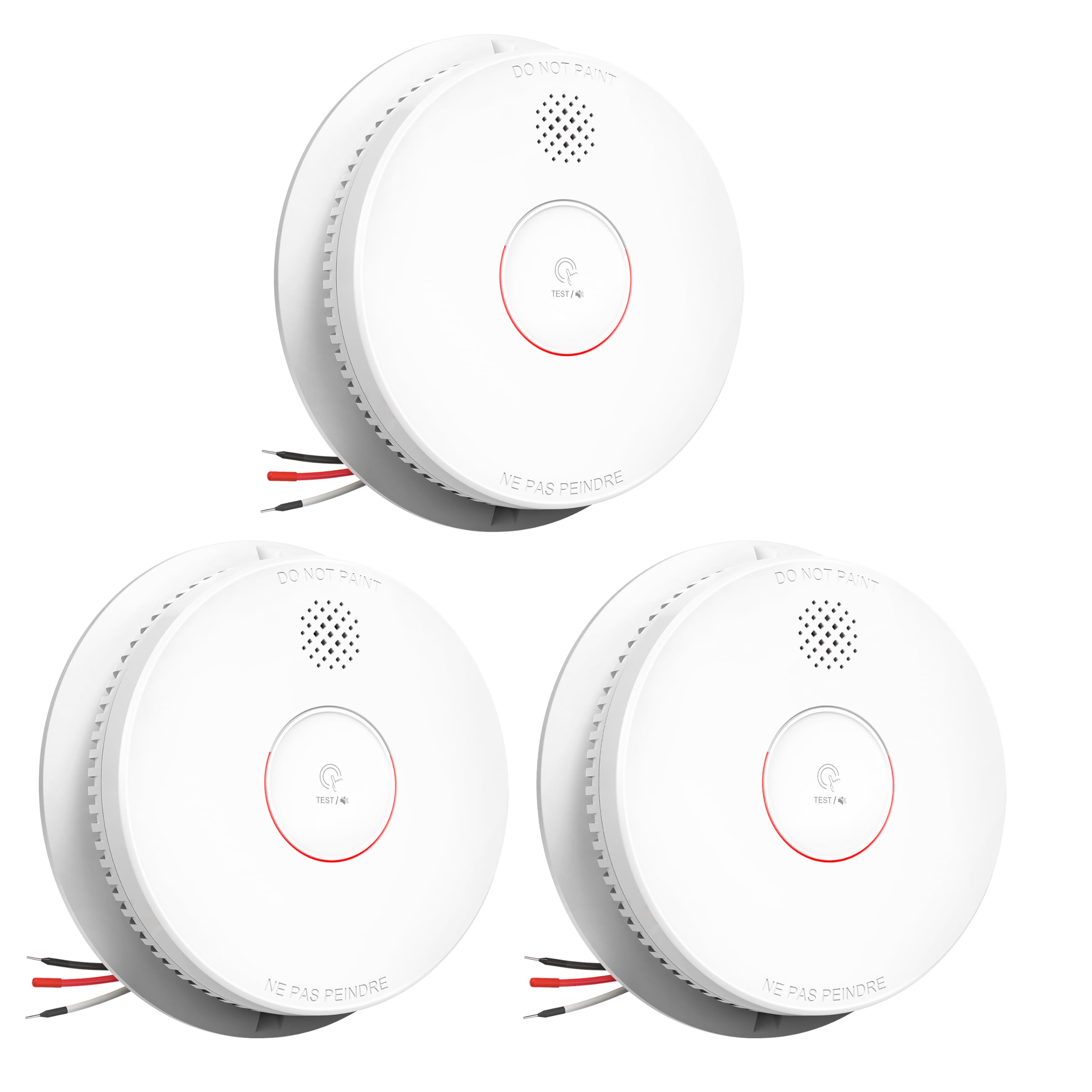 Photo 1 of Siterwell  Detector, Hardwired Interconnected Smoke Detector, Photoelectric Smoke Alarm with 9V Backup Battery, Fire Alarm with Test/Silence Button, UL217-10th Listed, GS562A, 3 Packs