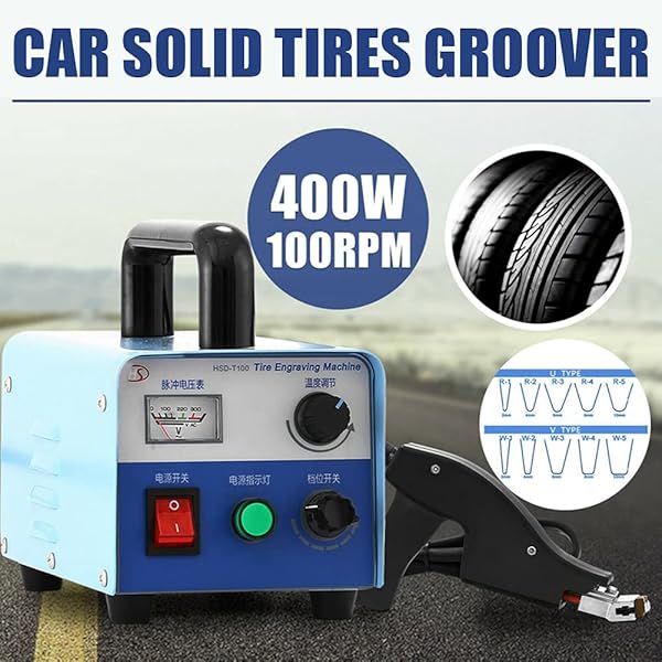 JULYMODA TIRE GROOVING TOOL 110V 400W TIRE GROOVER MACHINE IRON TIRE GROOVER CUTTER, PROFESSIONAL TIRE GROOVER HEATED MACHINE WITH 20 PCS BLADES FOR RUBBER AND TIRES