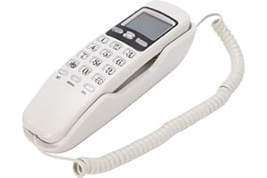 Zopsc Wall Mountable Corded Phone, Retro Slimline Wall Mounted Corded Landline Telephone with DTMF for Office Home Hotel Seni
