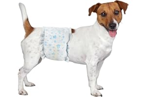 YPFYED Disposable Dog Diapers Male 96 Count Belly Bands for Bale Dogs (Waist 11-16.5 in S) Super Absorbent Small Doggie Diapers for Heat Excitable Urination or Incontinence - Blue