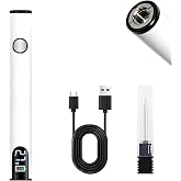 ITSTUVRH Thread Burner Kit, LCD 2.7V/3.4V/4.2V, Rechargeable (White) | 510 Threaded Tips, USB-C charging cable included, Stainless Steel, For Beading, Leather Craft, Sewing, Weaving And Stringing