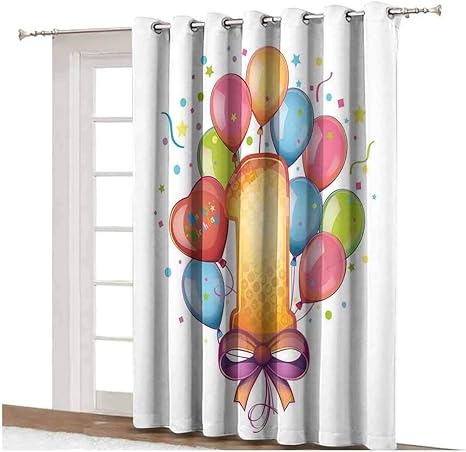 Cortinas opacas para puerta de patio, diseño vintage con globos