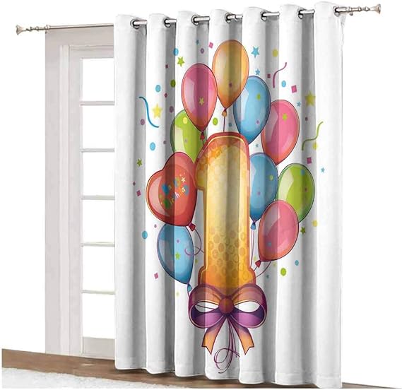 Cortinas opacas para puerta de patio, diseño vintage con globos