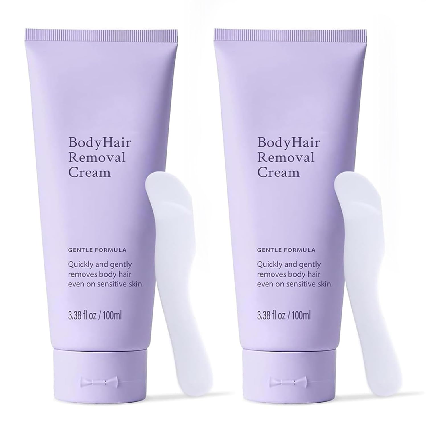 Photo 1 of 2-Pack Body Hair Removal Cream for Sensitive Skin - Painless & Gentle Depilatory Cream with Spatula Applicator, Unisex Body & Skincare, 3.38 Fl Oz