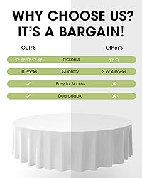 Pureegg Plastic Table Cloth Disposable 10