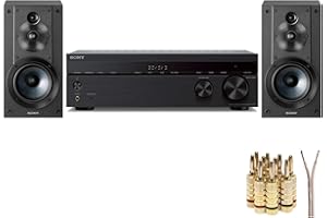 Sony STRDH590 5.2 Multi-Channel 4k HDR AV Receiver Bundle with Speaker, 100-Feet Wire, and Ear Plugs (5-Pair) (8 Items)