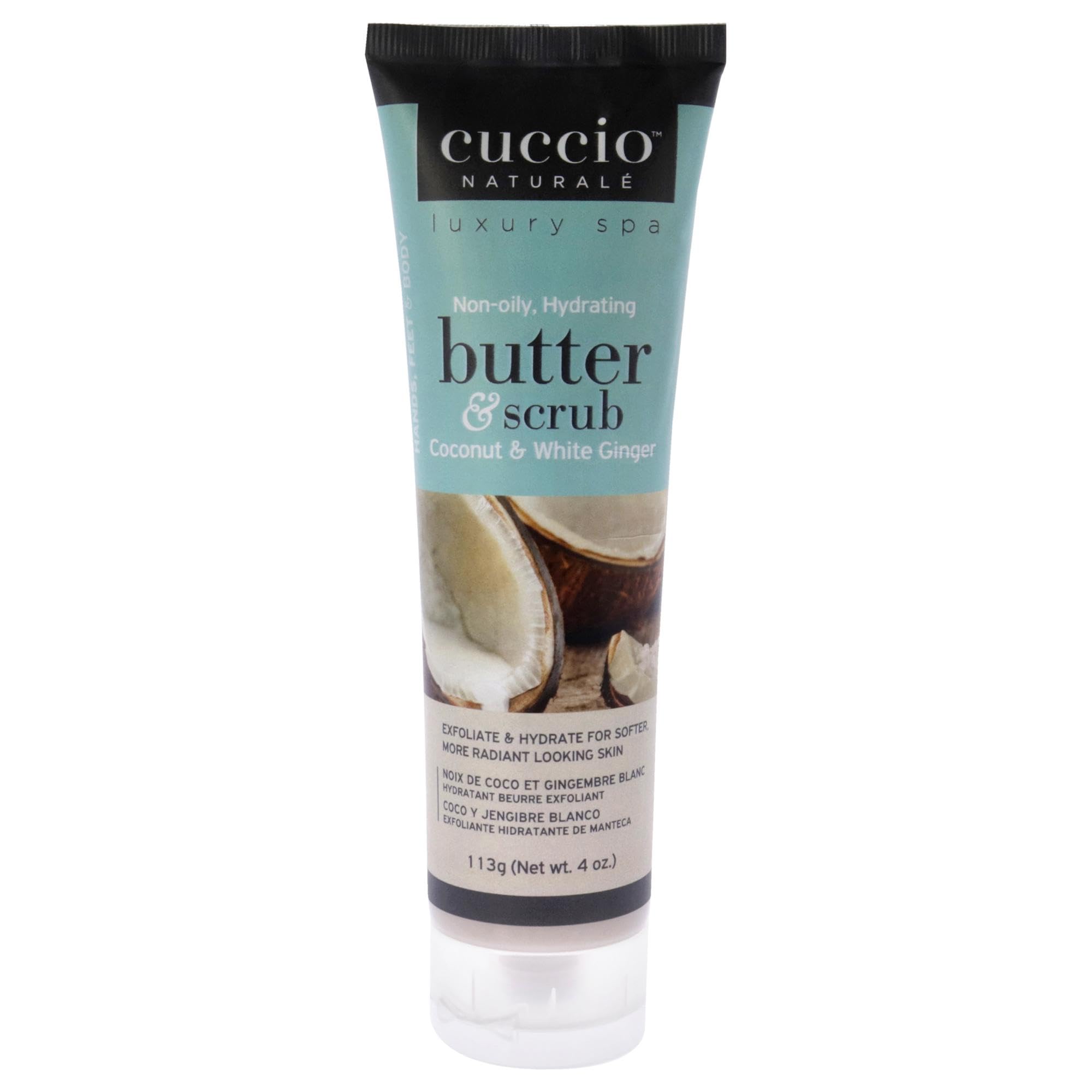 Cuccio Coconut & White Ginger Butter Scrub Tube 4oz