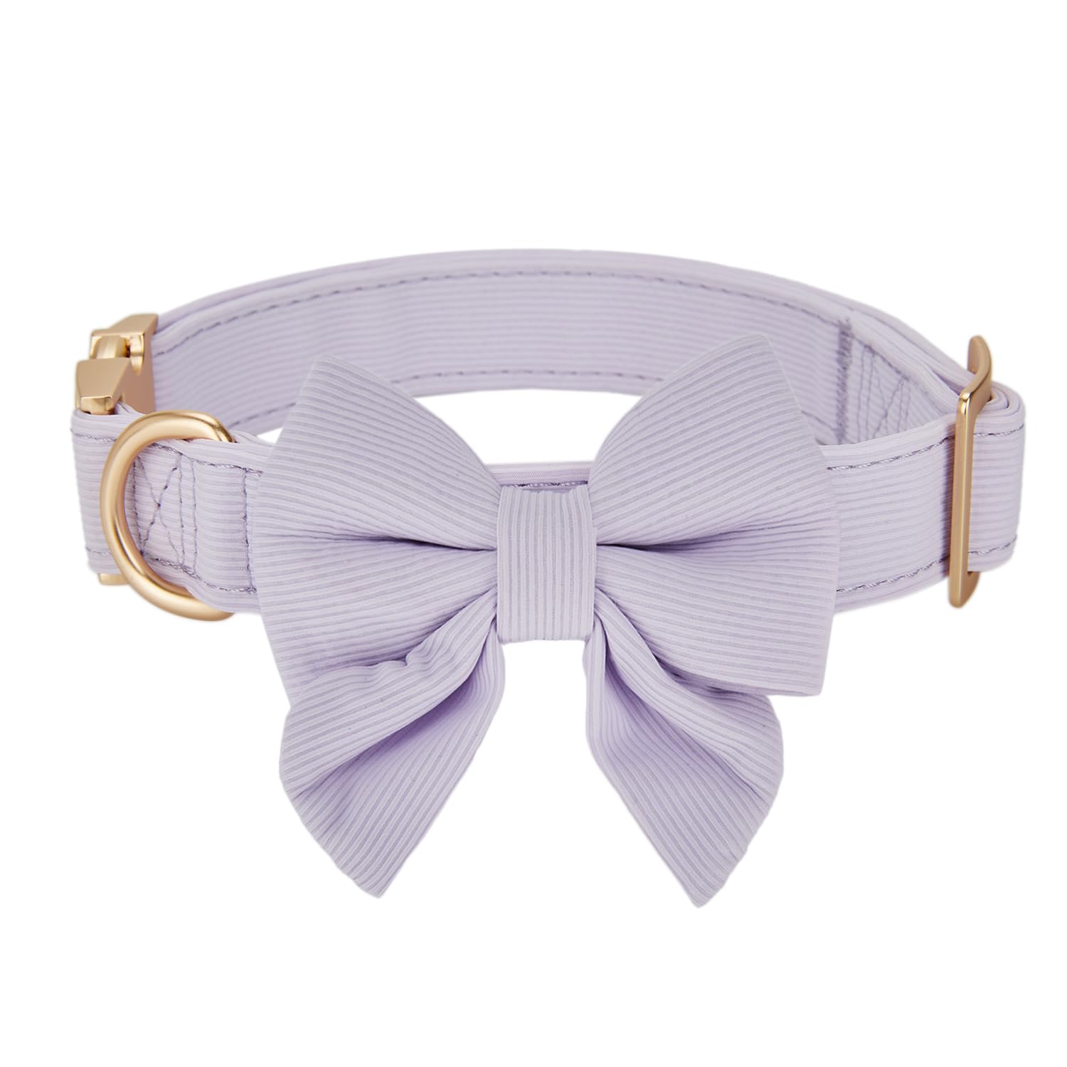 YUDOTE Bowtie Dog Collar Small Soft Lightweight Blended Fabrics Made for Lively Girl Dogs Daily Use or Dress-up in Wedding,Party and more,Lilac