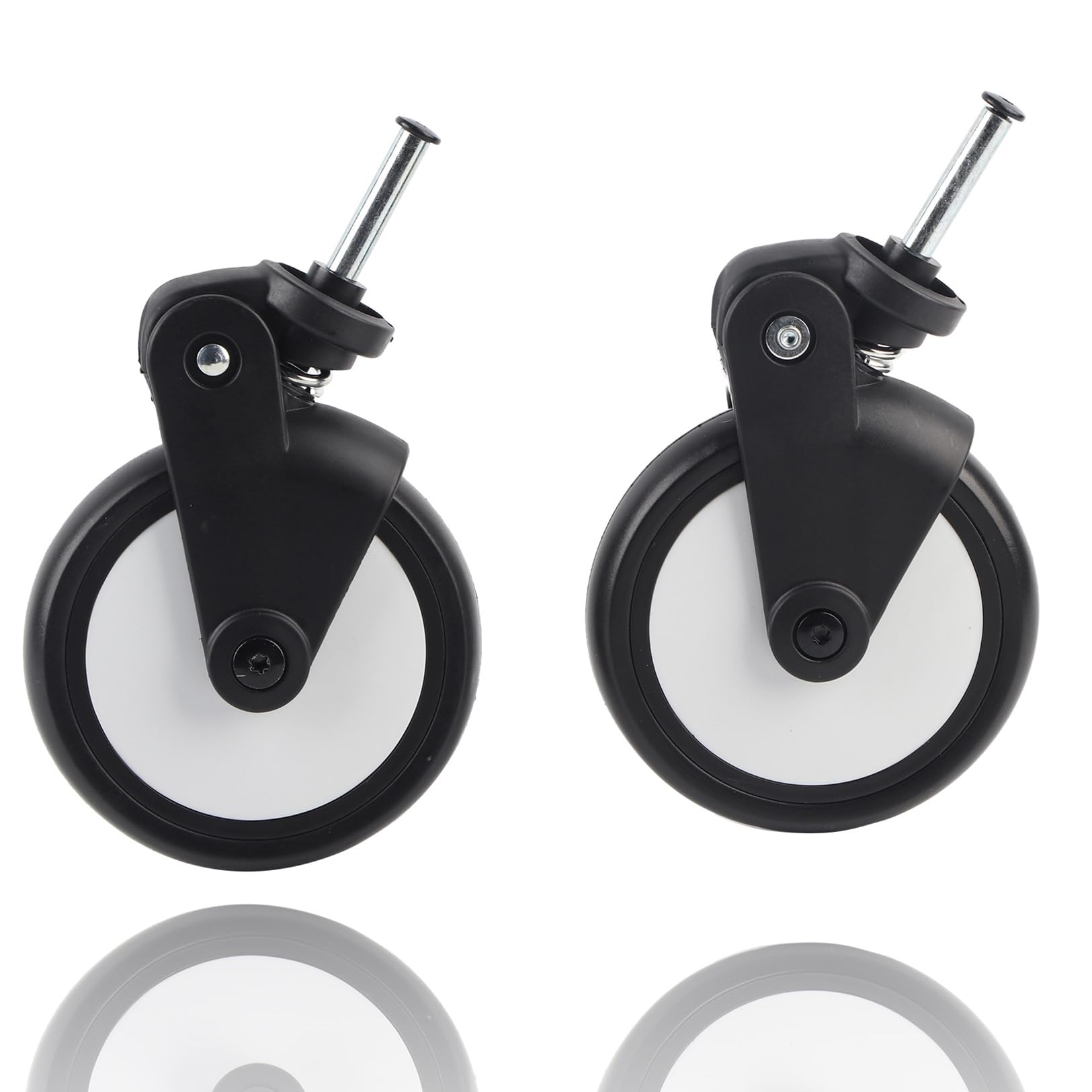 Universal Stroller Wheels - Rubber Accessories, Replacement Swivel Wheels Set for Babies and Children (One Pair of Fronts)