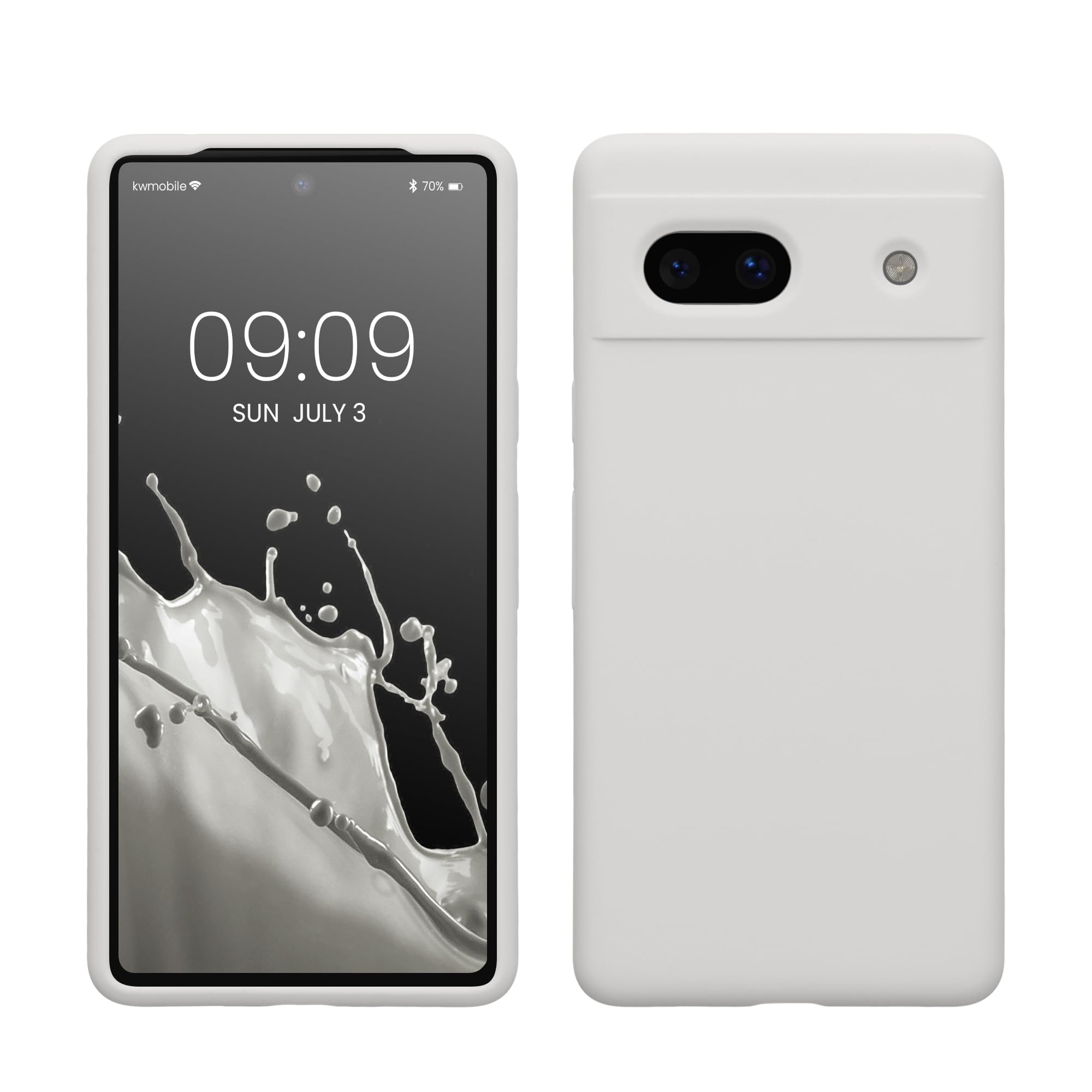 kwmobile Case Compatible with Google Pixel 7a Case - TPU Silicone Phone Cover with Soft Finish - White Matte — image 1