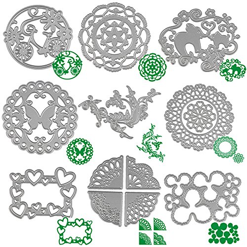 Transer Metal Die Cutting Dies Stencil For DIY Scrapbooking Album Paper Card Decor Craft (H, Silver) - Thumbnail 2