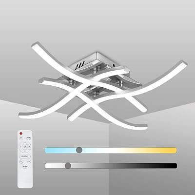 Miyawell LED Ceiling Light Dimmable 24W 2000lm Curved Design Remote