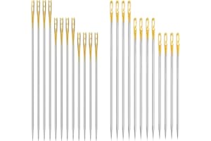 Sewing Needles, 24 PCS Self Threading Needles for Sewing, Embroidery (6 Size)