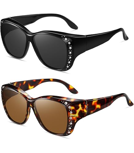 Polarized Fit Over Glasses Sunglasses Retro Rhinestone UV400 Protection Womens Polarized Fit Over Glasses Sunglasses Rhinestone  main image 3