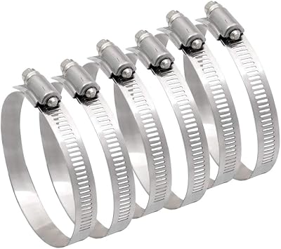 Duisoad 6Pcs Metal Hose Clip 91-114mm Stainless Steel Ducting Clamps for